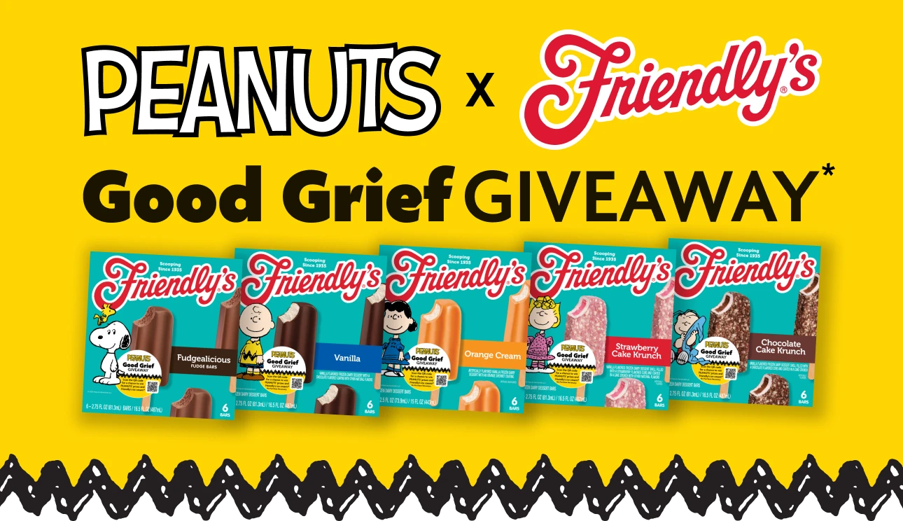 PEANUTS® & Friendly's® Good Grief Giveaway Header Banner